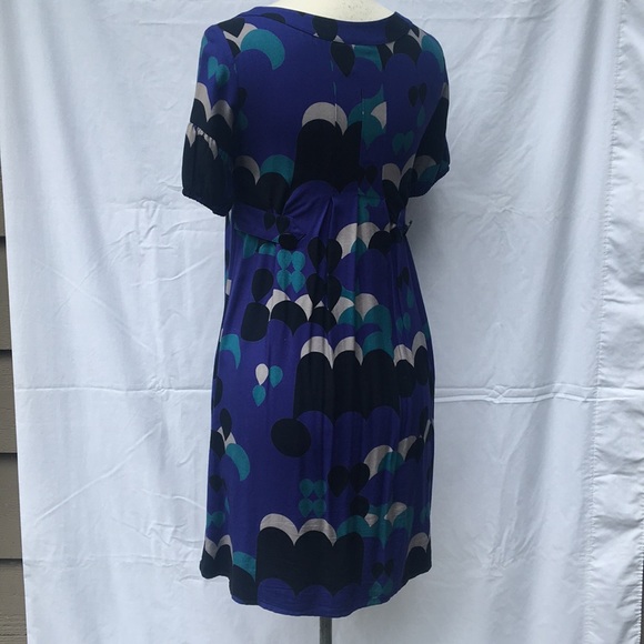 Shortsleeved Patterned Rayon Dress - Picture 3 of 4